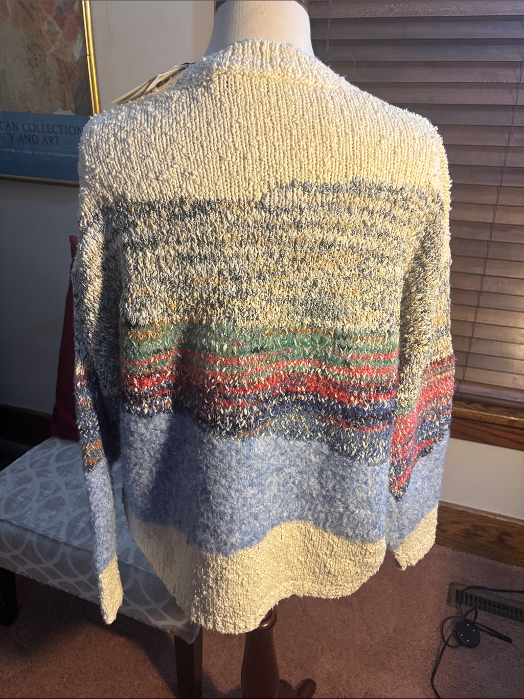 Nwt Desigual Cozy Multi-Color Embroidered Knit Sweater - Cream — image 5 of 5